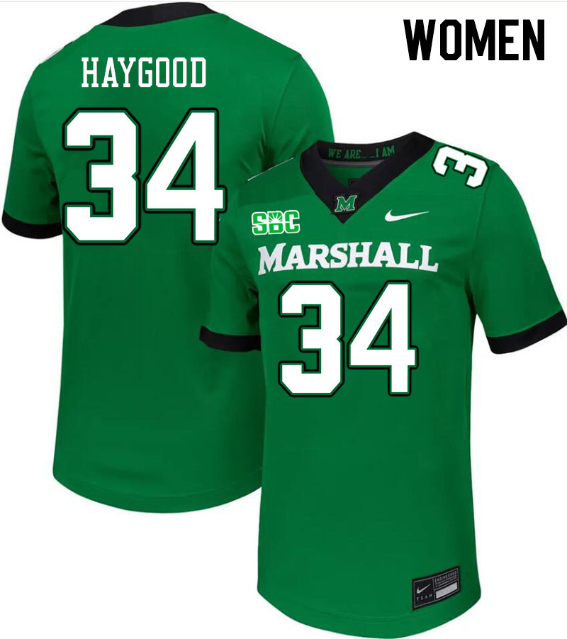 Women #34 Mathis Haygood Marshall Thundering Herd SBC Conference College Football Jerseys Stitched-G